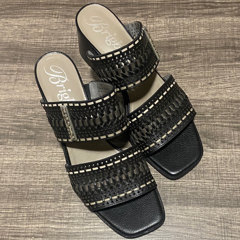 Brighton Tonia Black Woven Sandals